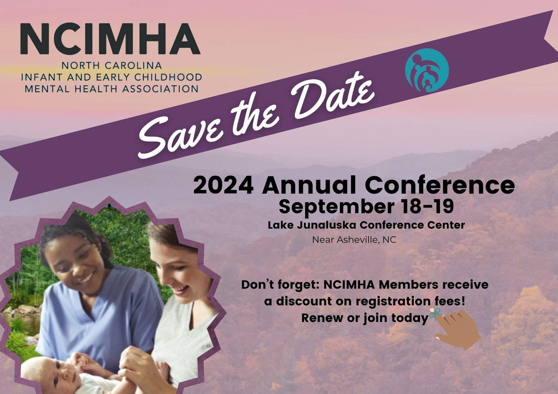 Save the date for the 2024 Annual Conferences on September 18 - 19 at Lake Junaluska Conference Center in Asheville, NC.