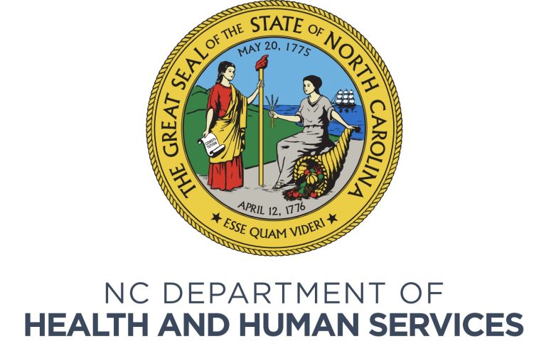 The logo for NC DHHS, a funding partner of NCIMHA.