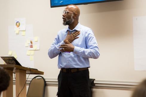 NCIMHA members listen to a speaker at a infant and children's mental health training seminar in Raleigh, North Carolina.